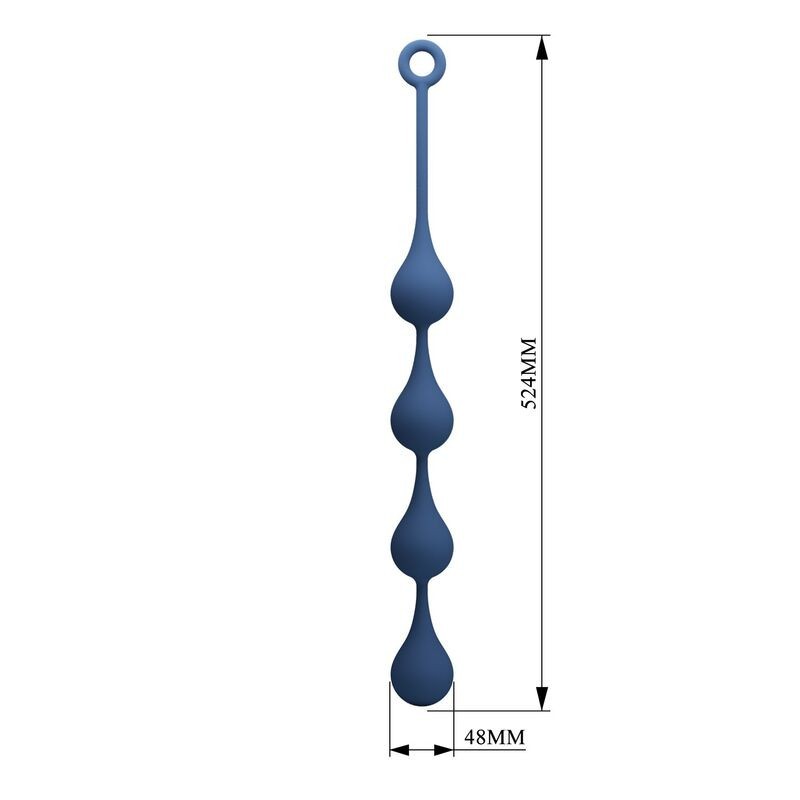 Mr Play Silicone Anal Beads Size XL 52.5 cm Blue