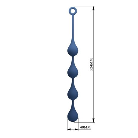 Mr Play Silicone Anal Beads Size XL 52.5 cm Blue