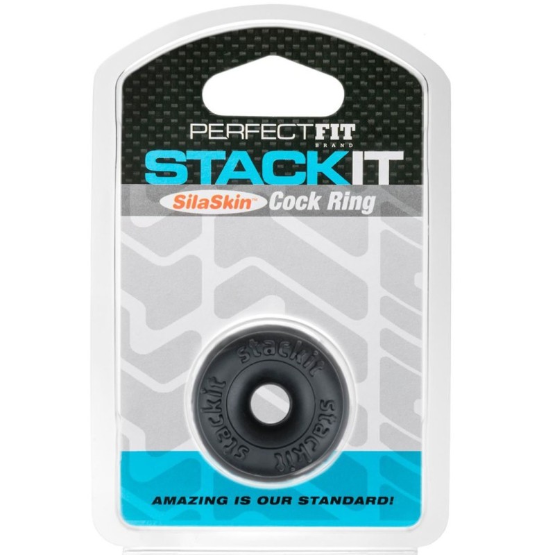 Perfect Fit - StackIt SilaSkin Cock Ring - Black