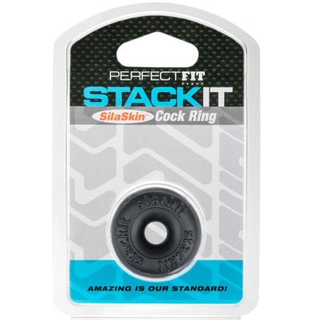 Perfect Fit - StackIt SilaSkin Cock Ring - Black