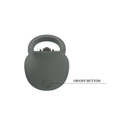 Pretty Love Rechargeable Vibrating Cock Ring with Oral Stimulator - Grey