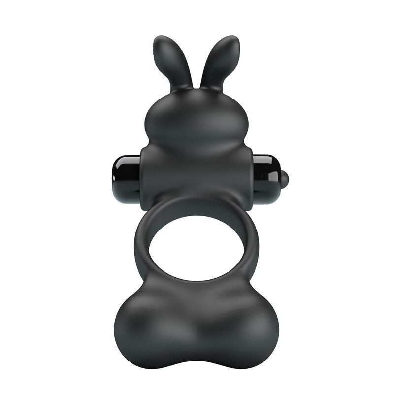 Δονούμενο Δαχτυλίδι Πέους με Διεγέρτη Rabbit 10 Προγραμμάτων - Μαύρο
