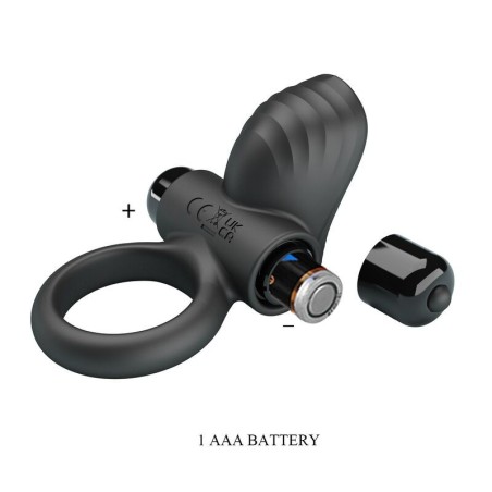 Pretty Love Adrien Vibrating Cock Ring 10 Functions Black