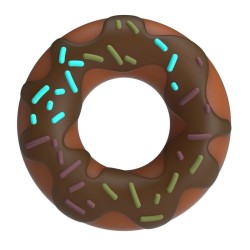 Pretty Love Super Donut Silicone Cock Ring - Brown