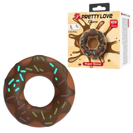 Pretty Love Super Donut Silicone Cock Ring - Brown