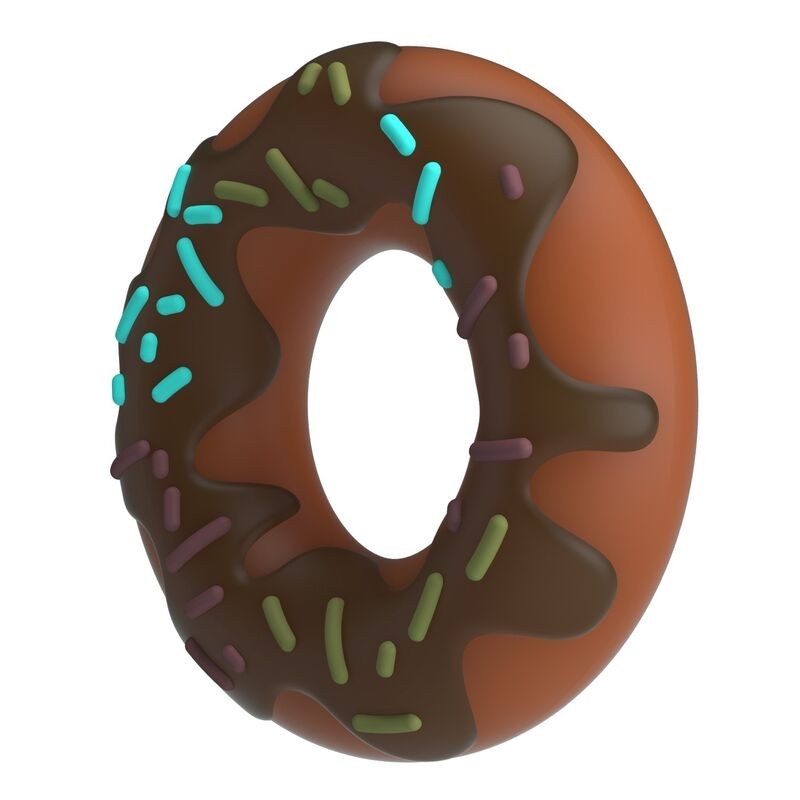 Pretty Love Super Donut Silicone Cock Ring - Brown