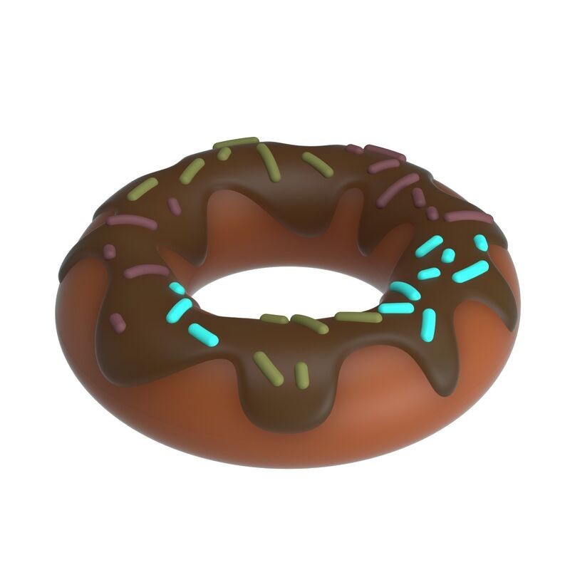 Pretty Love Super Donut Silicone Cock Ring - Brown