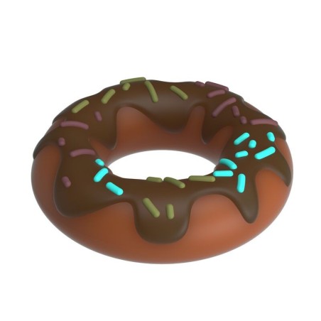 Pretty Love Super Donut Silicone Cock Ring - Brown