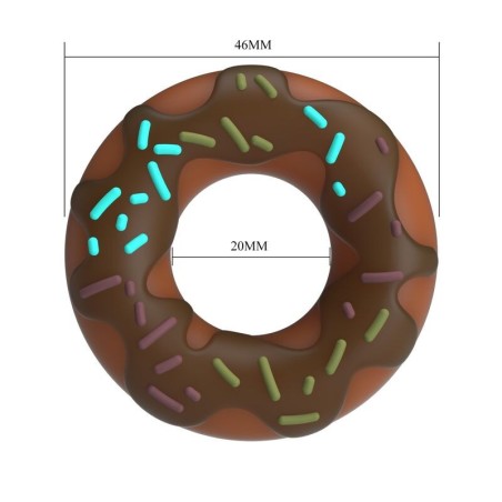 Pretty Love Super Donut Silicone Cock Ring - Brown