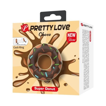 Pretty Love Super Donut Silicone Cock Ring - Brown
