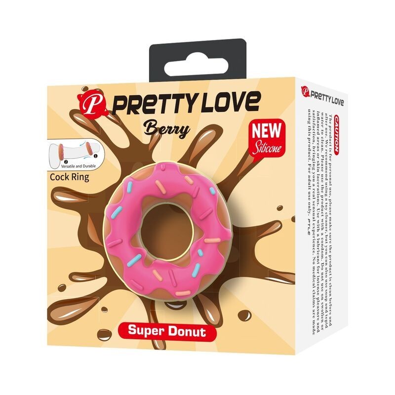 PRETTY LOVE Super Donut Silicone Cock Ring - Pink