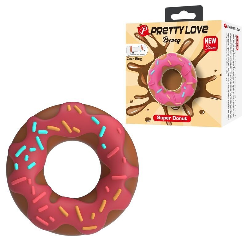 PRETTY LOVE Super Donut Silicone Cock Ring - Pink