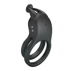 Pretty Love Goodwin Rechargeable Double Vibrating Cock Ring Black