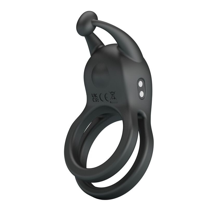 Pretty Love Goodwin Rechargeable Double Vibrating Cock Ring Black