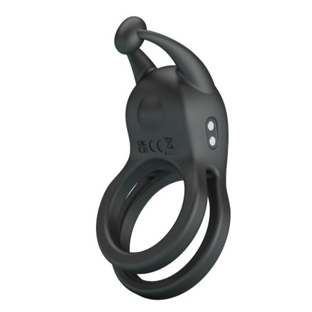 Pretty Love Goodwin Rechargeable Double Vibrating Cock Ring Black