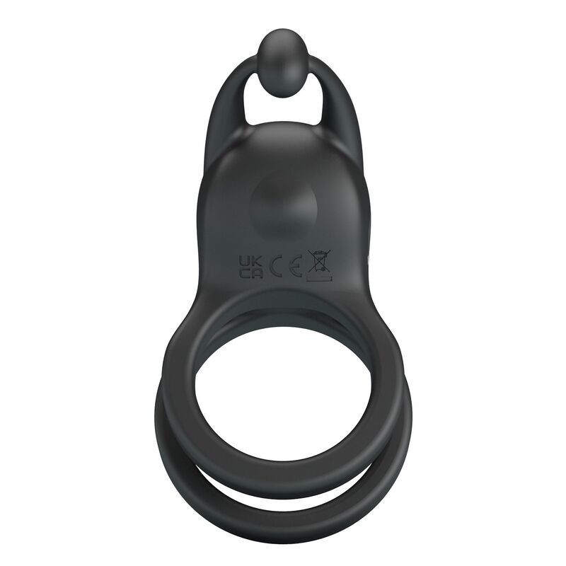 Pretty Love Goodwin Rechargeable Double Vibrating Cock Ring Black