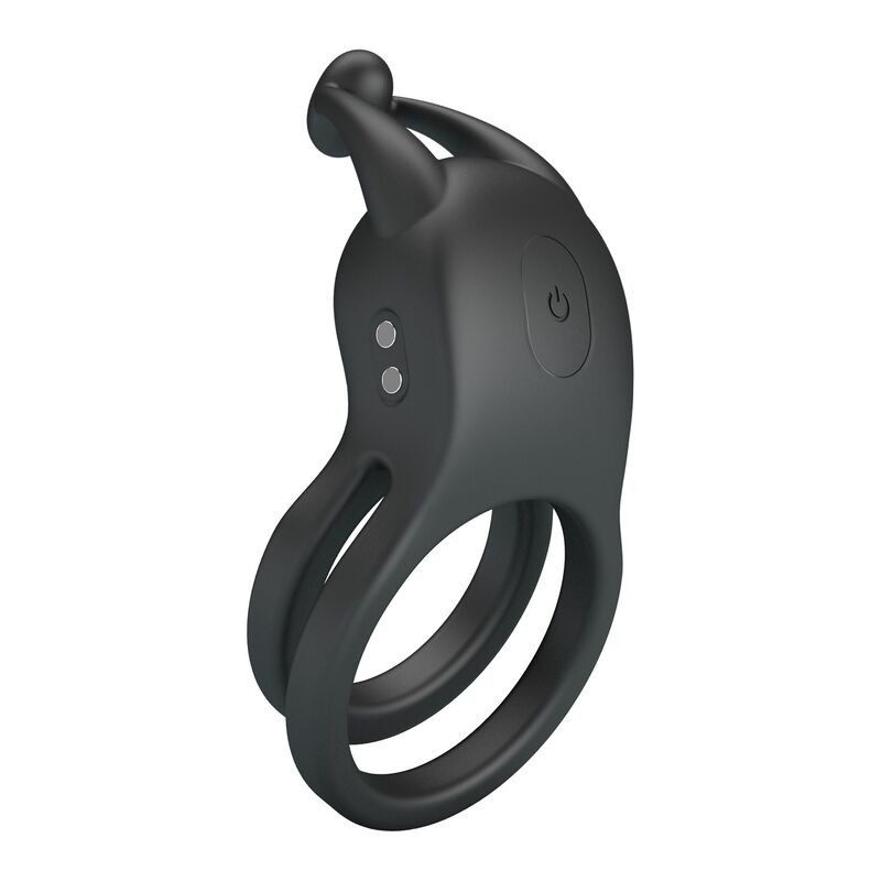 Pretty Love Goodwin Rechargeable Double Vibrating Cock Ring Black