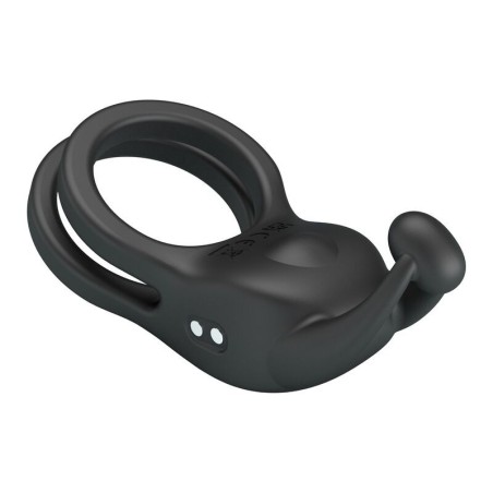 Pretty Love Goodwin Rechargeable Double Vibrating Cock Ring Black
