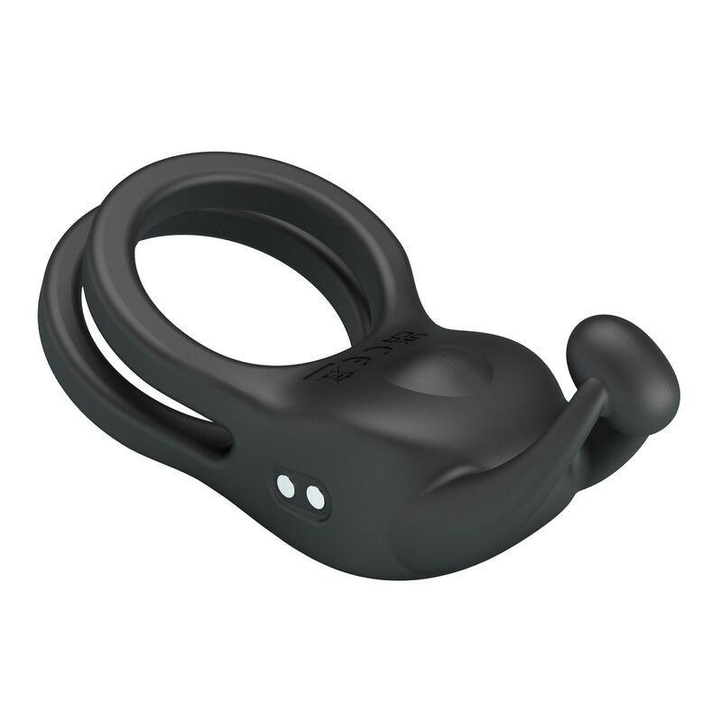 Pretty Love Goodwin Rechargeable Double Vibrating Cock Ring Black
