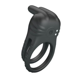 Pretty Love Sini Rechargeable Vibrating Cock Ring 10 Functions Black
