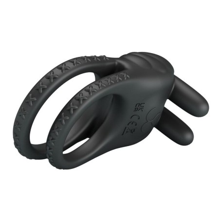 Pretty Love Sini Rechargeable Vibrating Cock Ring 10 Functions Black