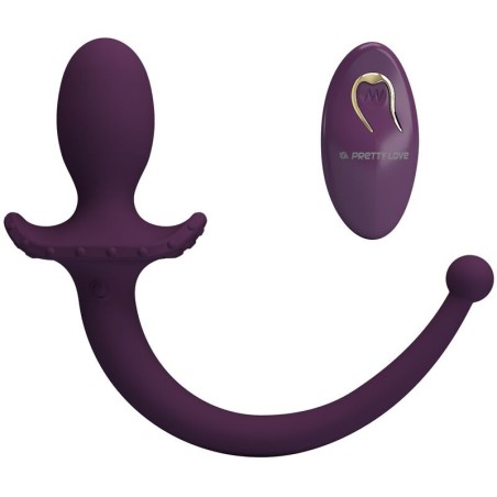Pretty Love Lioea Vibrating Anal Plug with Tail 12 Modes Remote Control - Purple
