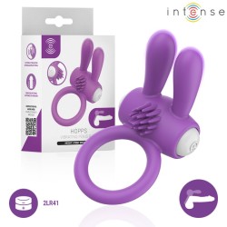 Intense Hopps Vibrating Cock Ring with Clitoral Stimulator Purple
