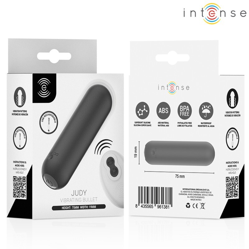 Intense Judy Rechargeable Bullet Vibrator with Remote - Black