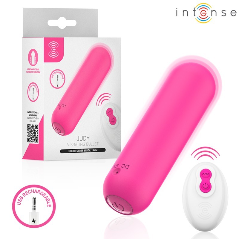 INTENSE Judy Rechargeable Bullet Vibrator with Remote - Pink