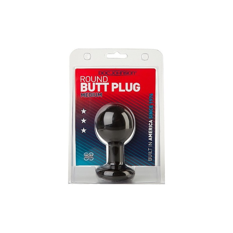 Doc Johnson - Round Butt Plug - Medium - Black