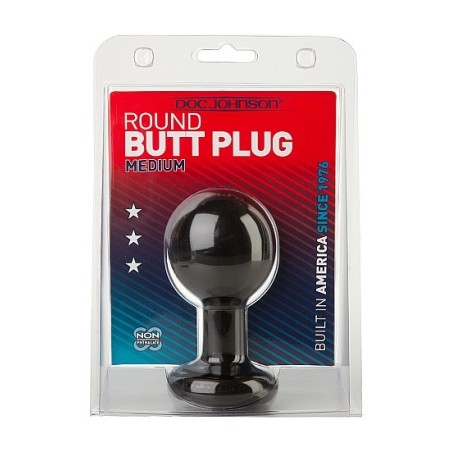 Doc Johnson - Round Butt Plug - Medium - Black