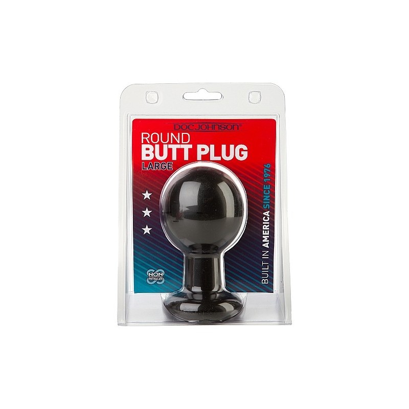 Doc Johnson - Round Butt Plug - Large - Black