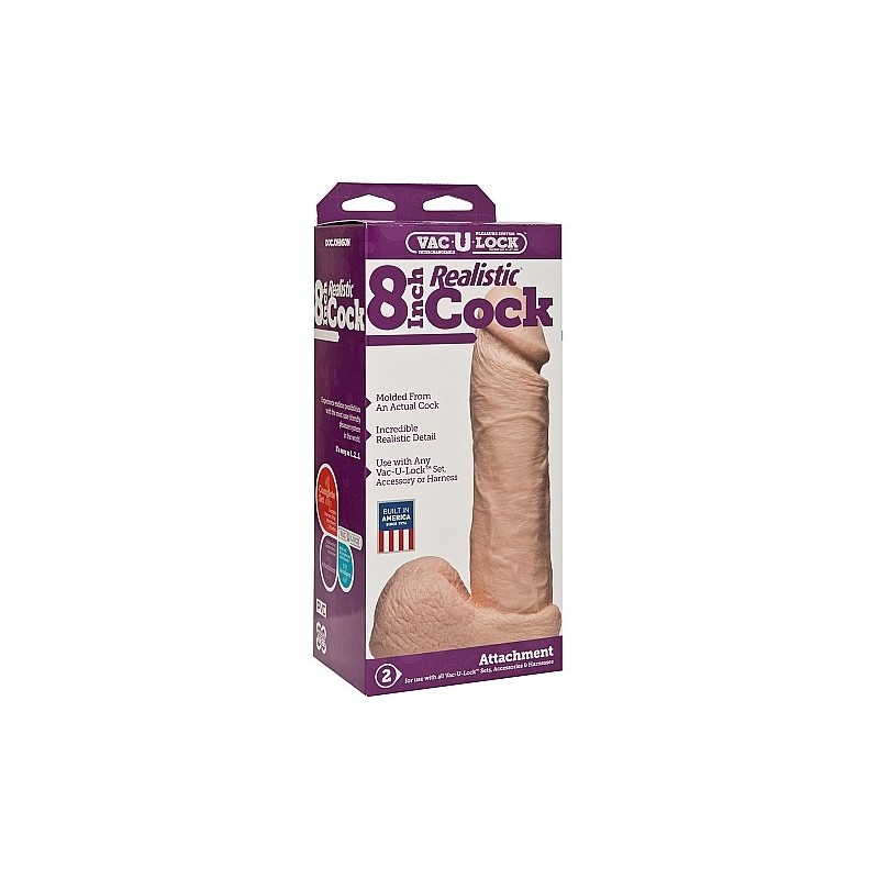 Doc Johnson - Realistic Cock - 20cm - White