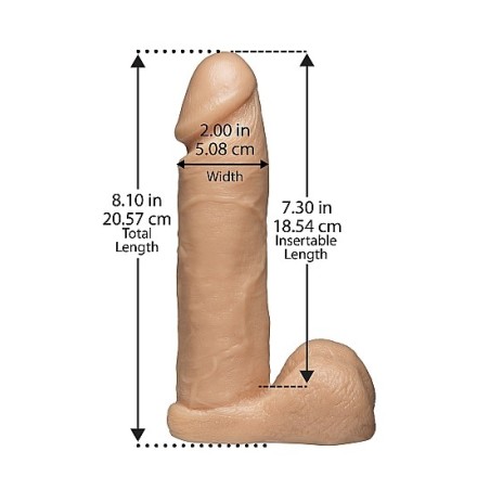 Doc Johnson - Realistic Cock - 20cm - White