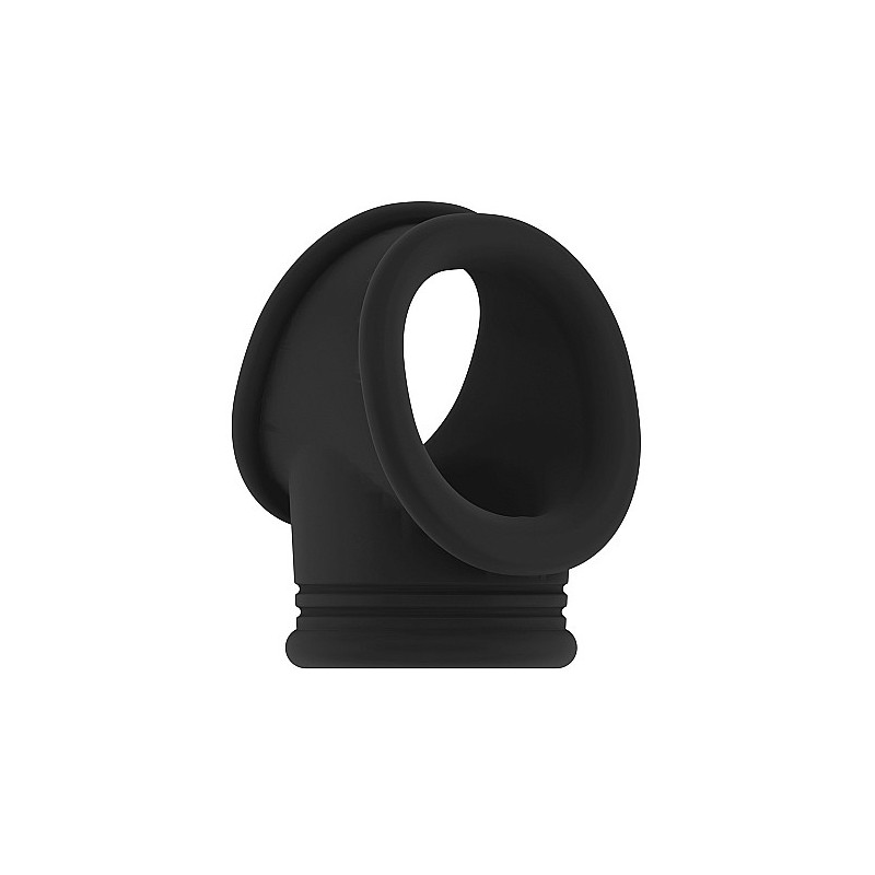 No.48 - Cockring with Ball Strap - Black