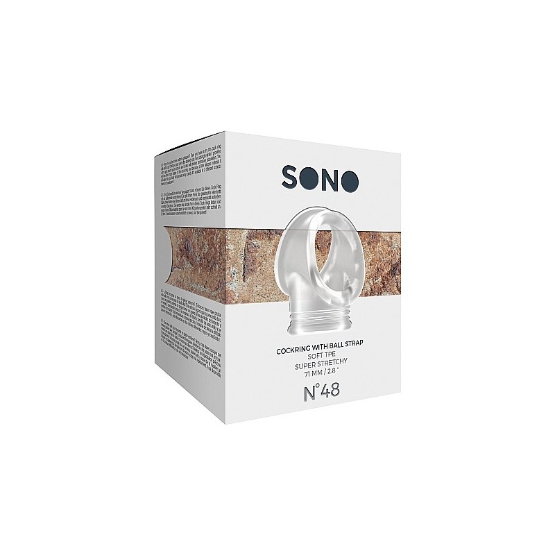 No.48 - Cockring with Ball Strap - Clear