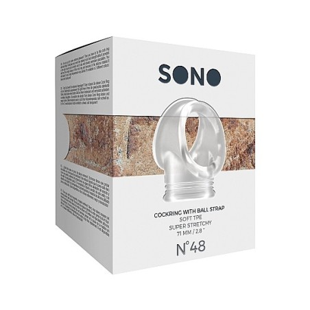 No.48 - Cockring with Ball Strap - Clear