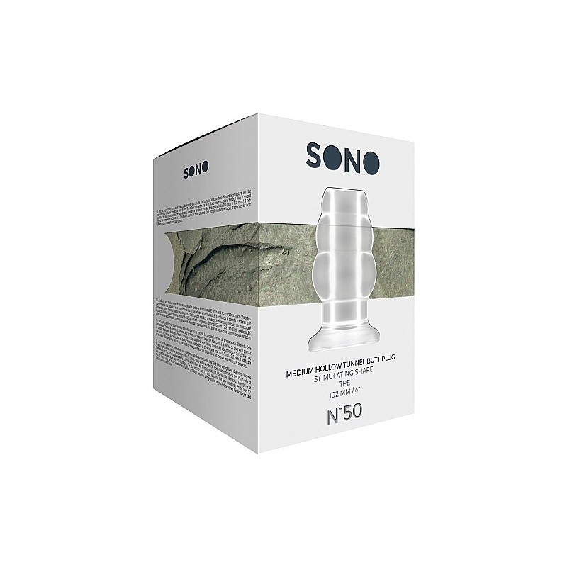 No.50 - Medium Hollow Tunnel Butt Plug - 4 Inch - Clear