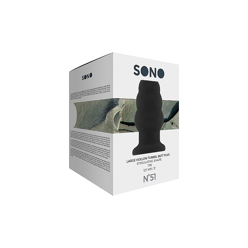 No.51 - Large Hollow Tunnel Butt Plug - 5 Inch - Black