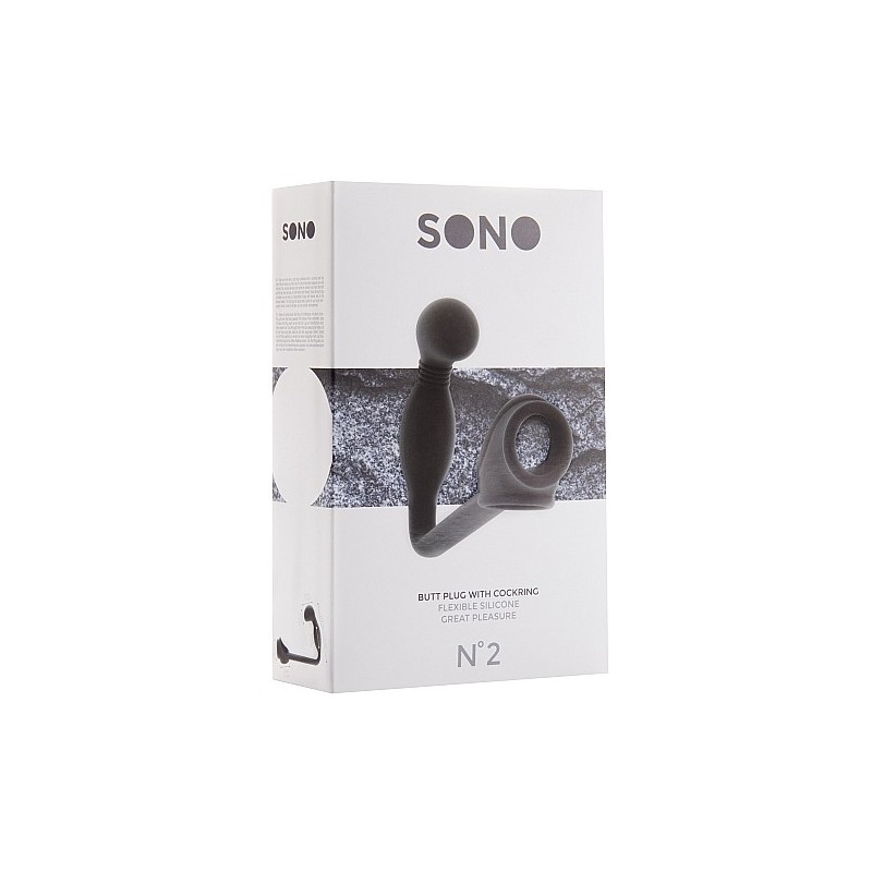 No.2 - Butt Plug with Cockring - Black