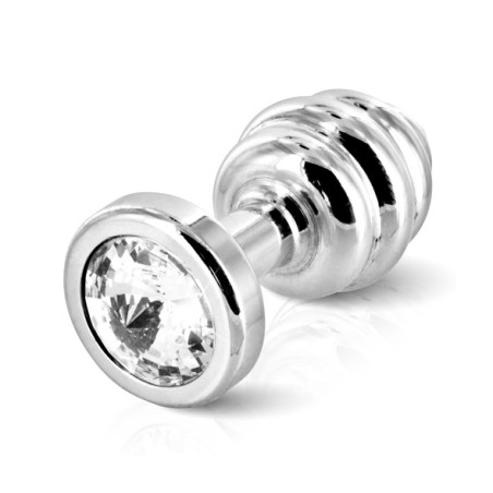 DIOGOL - Anal Butt Plug Ribbed Silver - 2,5cm