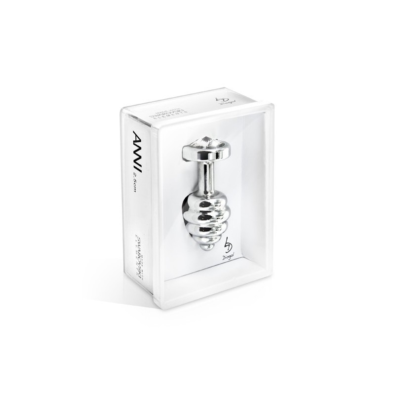 DIOGOL - Anal Butt Plug Ribbed Silver - 2,5cm