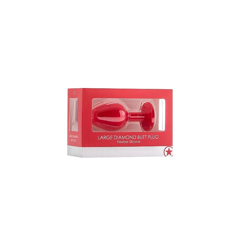 Large Diamond Butt Plug - Red
