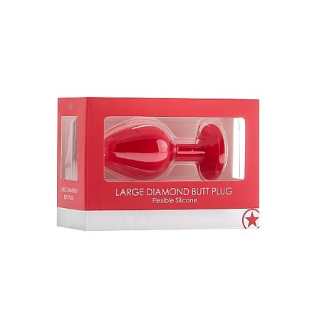 Large Diamond Butt Plug - Red