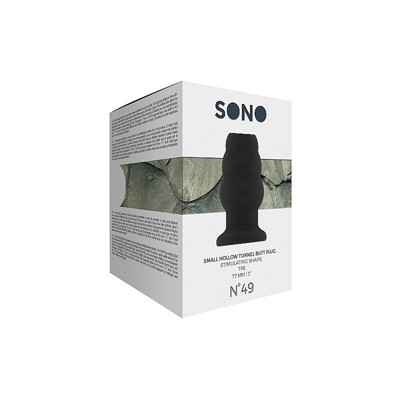 SONO - No.49 - Small Hollow Tunnel Butt Plug - 3 Inch - Black