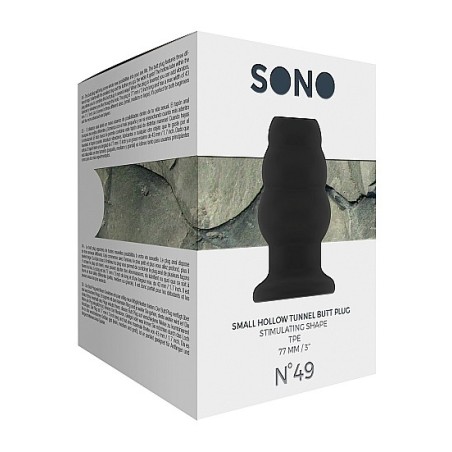 SONO - No.49 - Small Hollow Tunnel Butt Plug - 3 Inch - Black