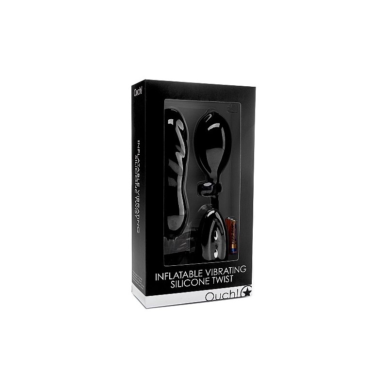 Inflatable Vibrating Silicone Twist - Black
