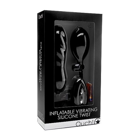 Inflatable Vibrating Silicone Twist - Black