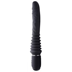 Master Series, 10X Thrust Master Vibrating and Thrusting Dildo with Handle