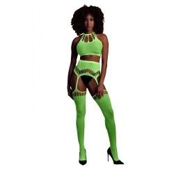 OUCH, Glow In The Dark, Crop Top, & Stockings, green